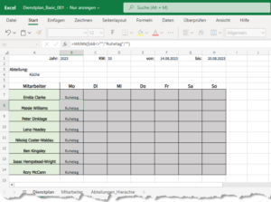 Excel Dienstplan Vorlage