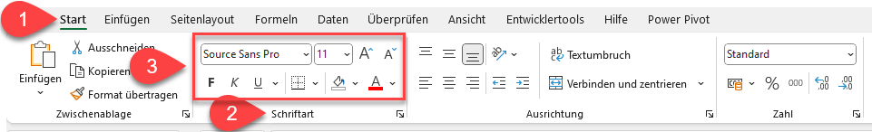 Excel Menueband Gruppe