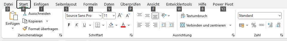 Excel-Menueband-Register